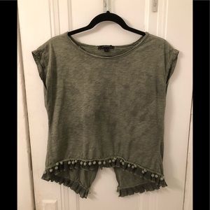 Sage green open back top
